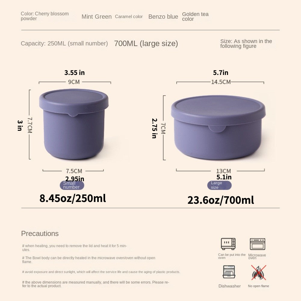 Läckagesäker silikon-bentolåda för barn – Fri från BPA och kemiska färger, tål mikrovågsugn och diskmaskin!
