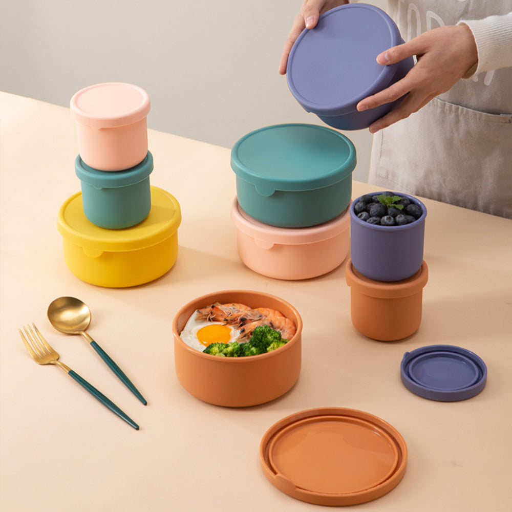 Läckagesäker silikon-bentolåda för barn – Fri från BPA och kemiska färger, tål mikrovågsugn och diskmaskin!